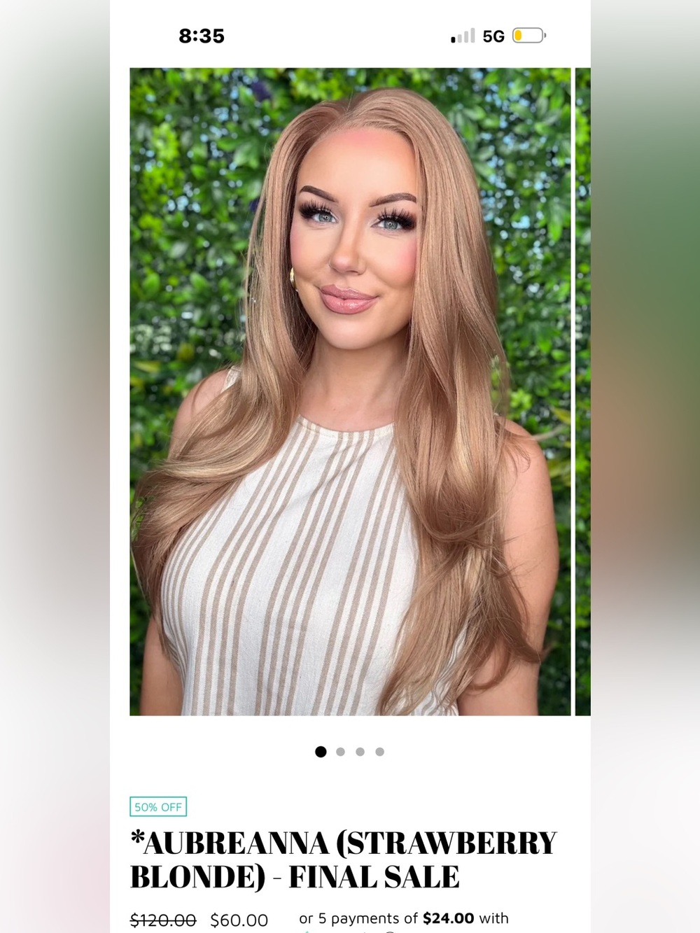Aubreanna Long Strawberry Blonde Wig - Lightweight Natural Look